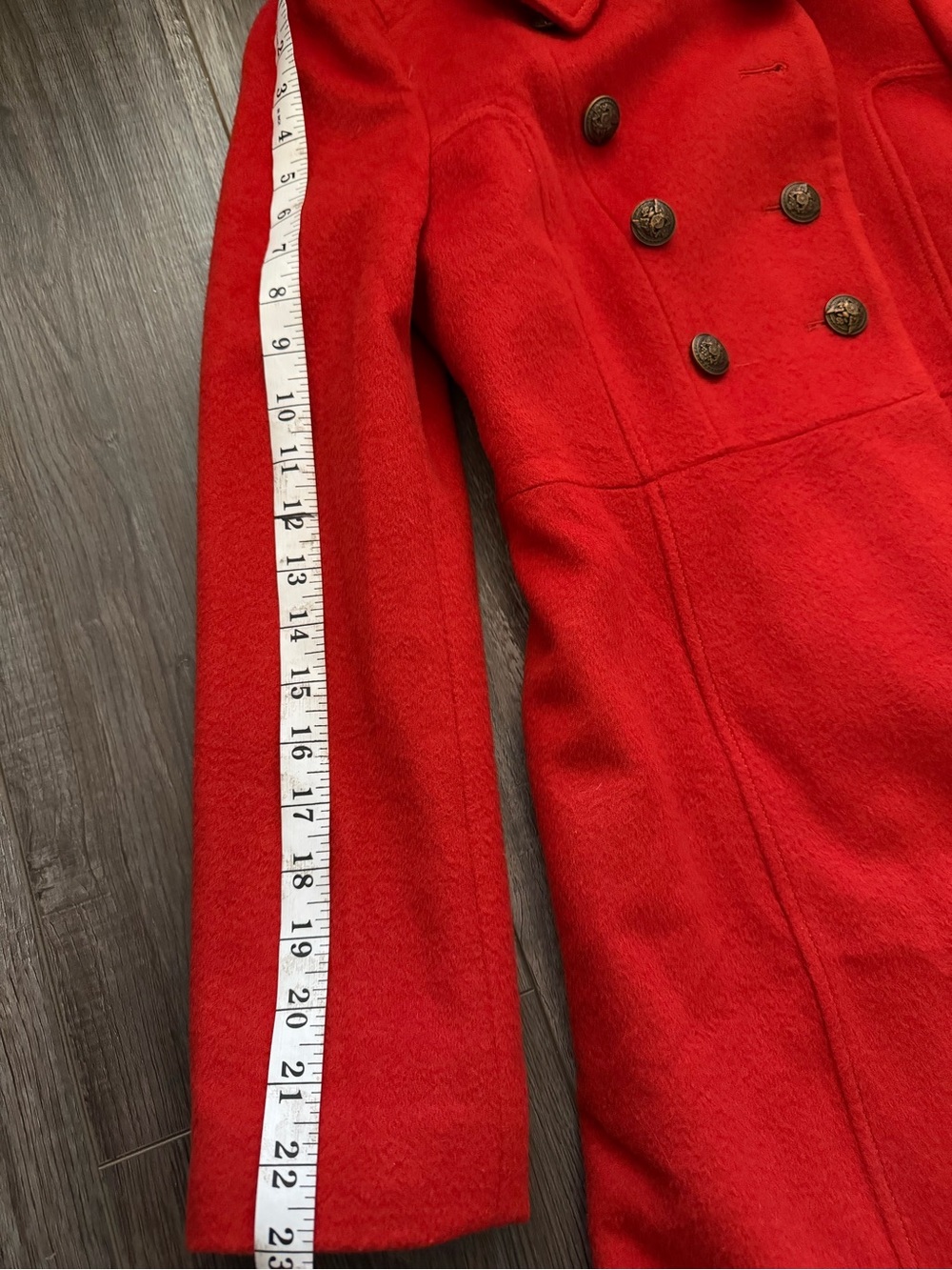 Line Orange Double-Breasted Wool Coat - Picture 8 of 9